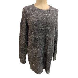 XS by Anthropologie New Eyelash Knit Mini Dress Sweater Silver Gray